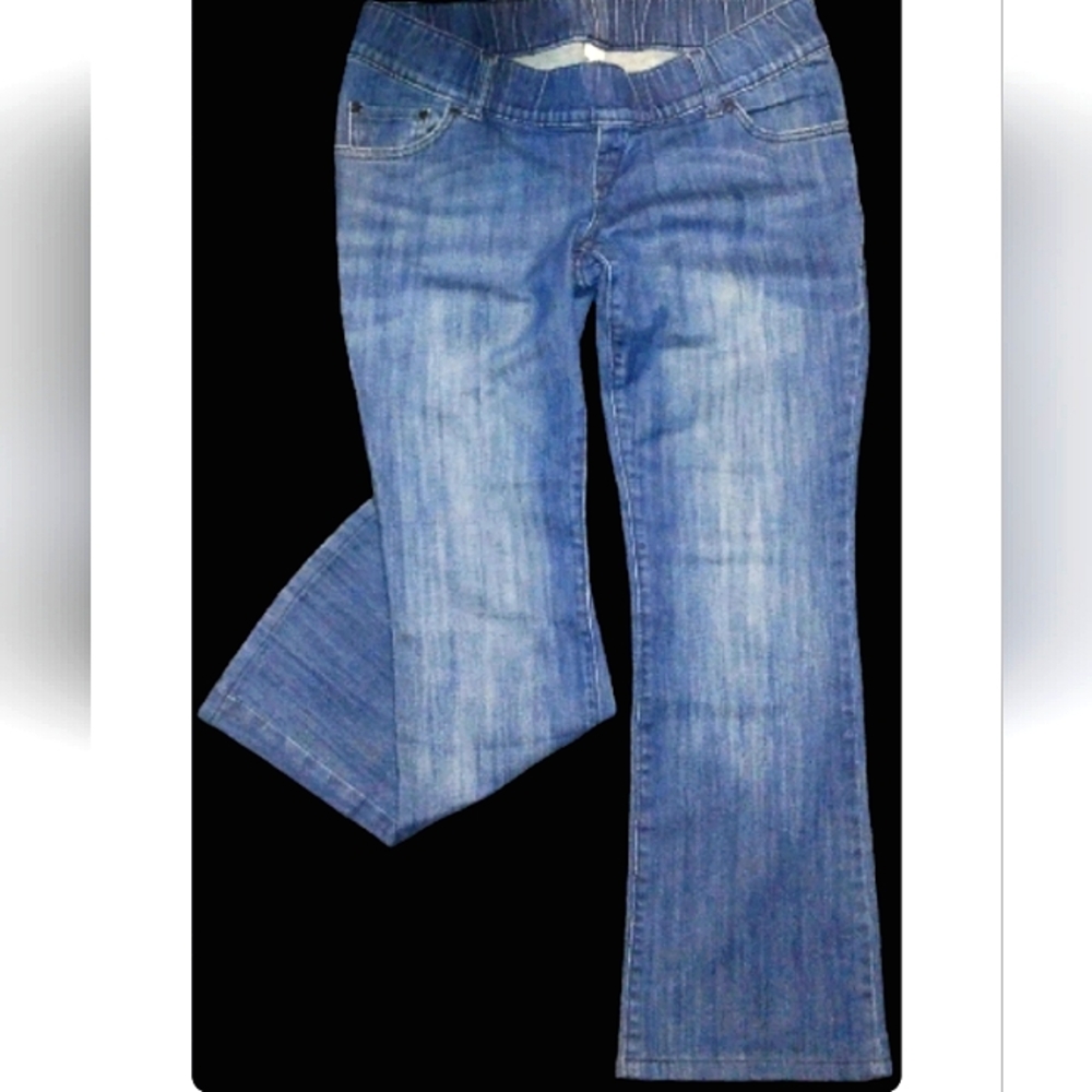 ☆Like New☆Super Stylish ☆OLD NAVY☆Elastic Waist  Denim Maternity Flare Jeans Sz6